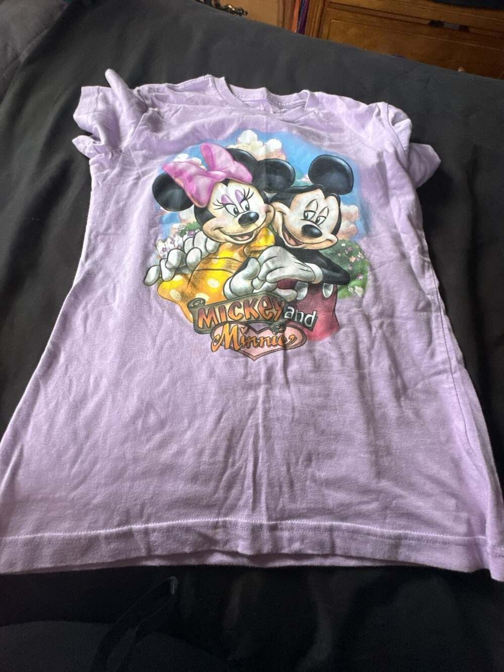Disney Studio Collection Mickey and Minnie Mouse Purple Graphic T-Shirt